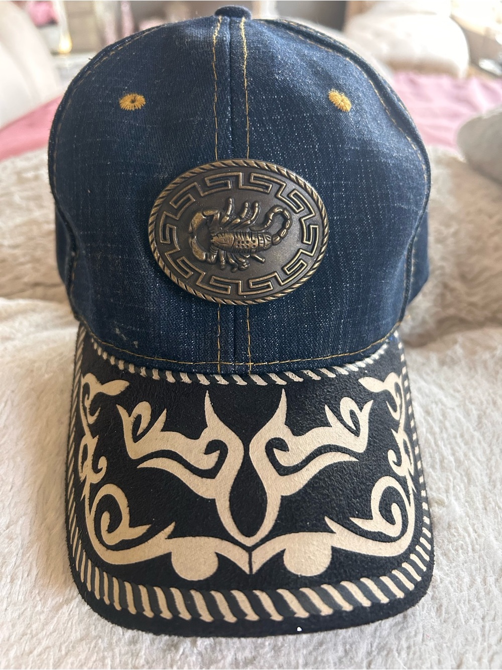 Denim Scorpion Patch Baseball Cap - Navy